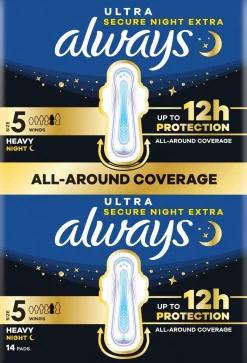 Always Ultra Secure Night Extra S5 with wings terveysside