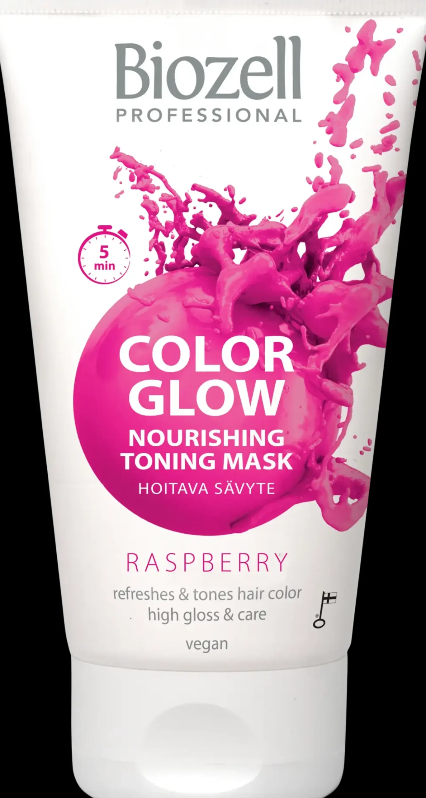Biozell Color Glow Hoitava sävytenaamio Raspberry 150ml