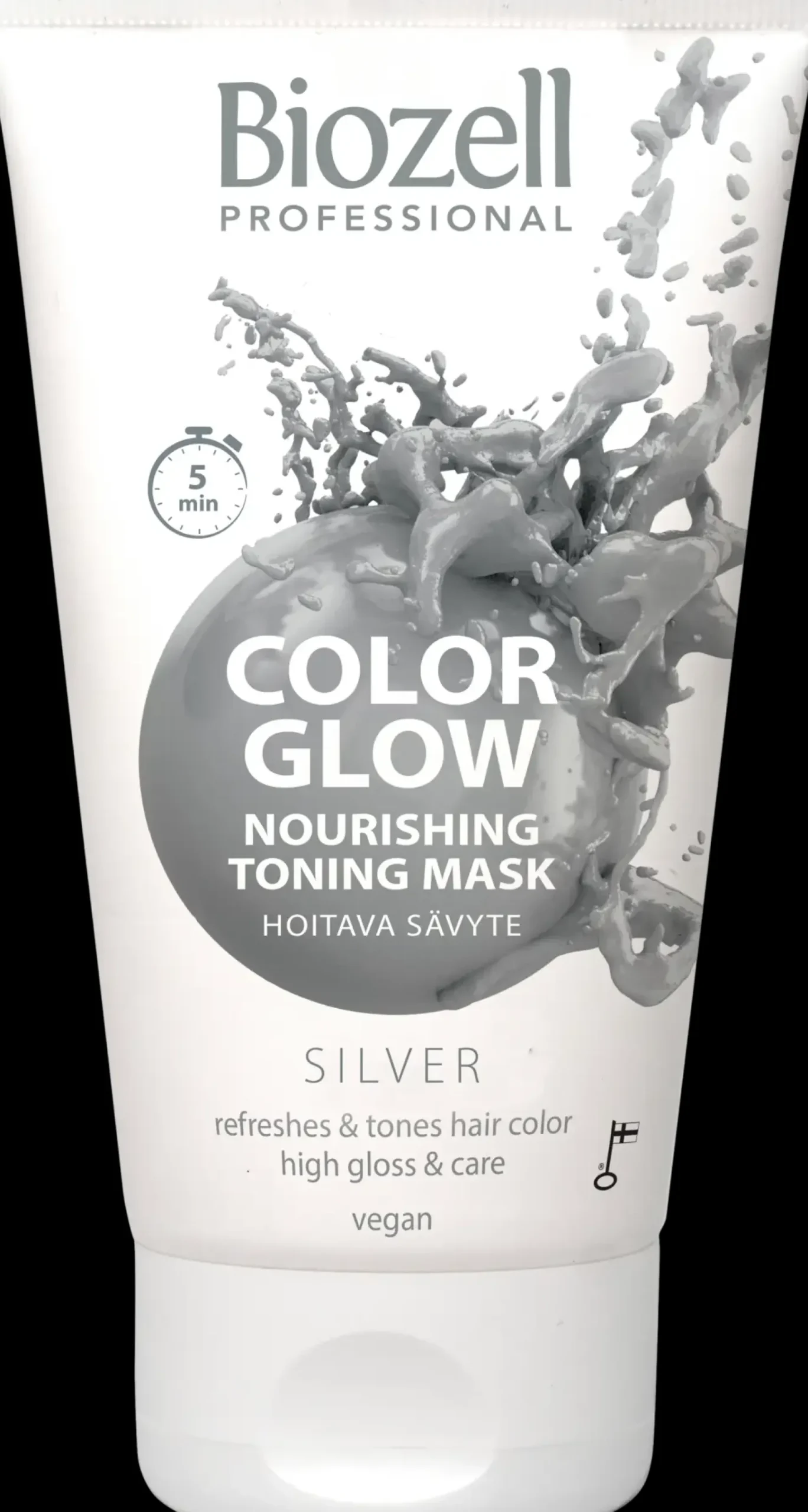 Biozell Color Glow Hoitava sävytenaamio Silver 150ml