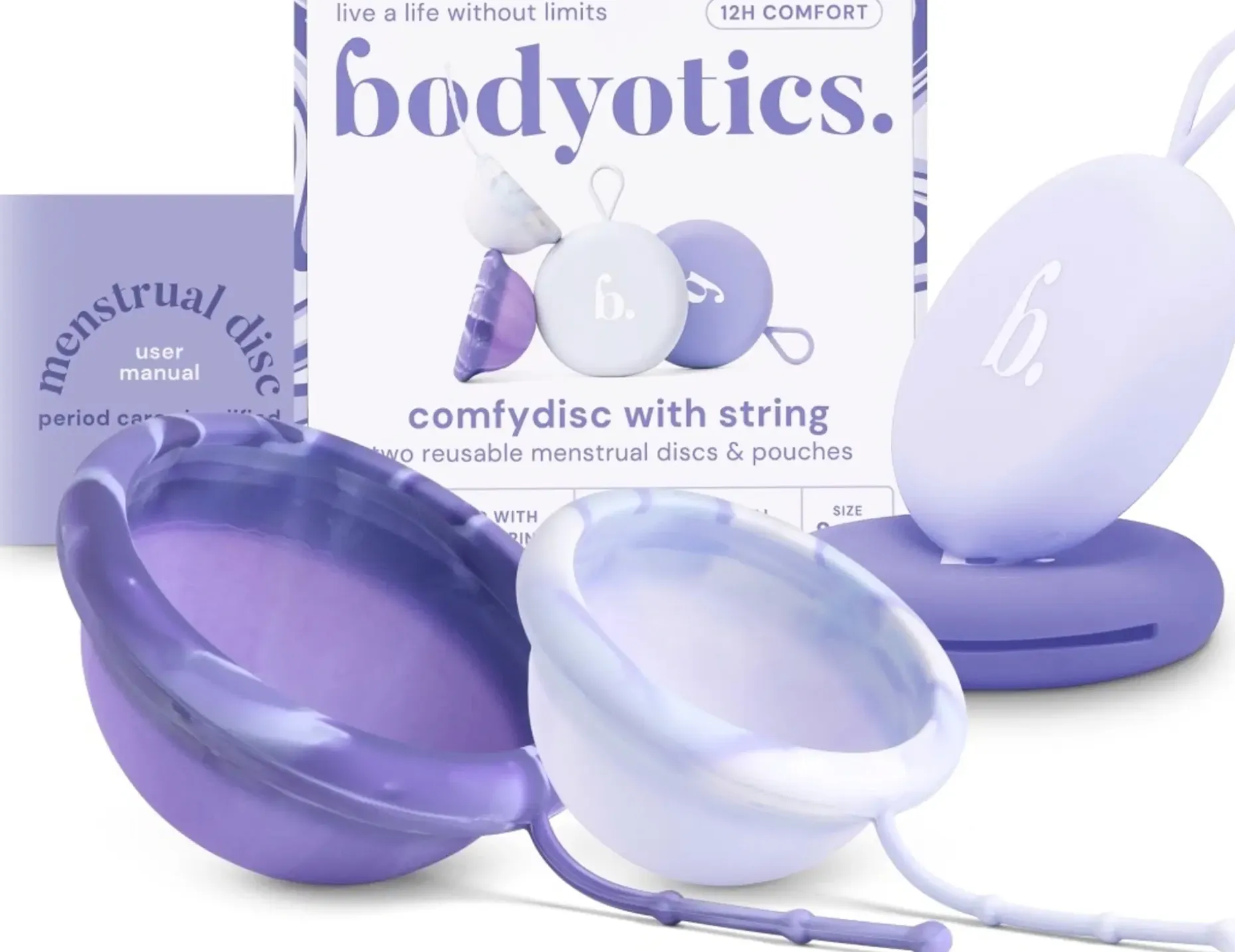 Bodyotics kuukautislevy narulla lila 2 kpl