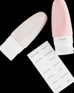 Cailap Silikoni matkapullotuubit 2 kpl, harmaa ja roosa