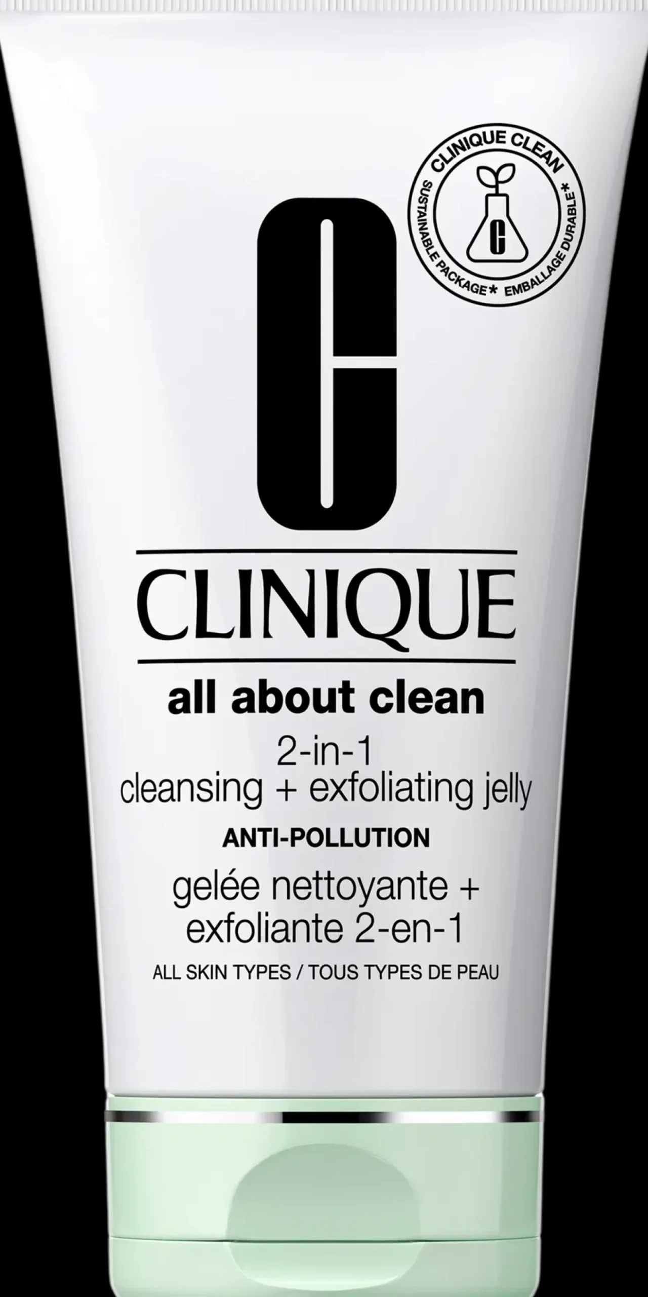 Clinique All About Clean 2-in-1 Detoxifying Jelly Cleanser + Exfoliator Anti-Pollution puhdistusaine 150 ml