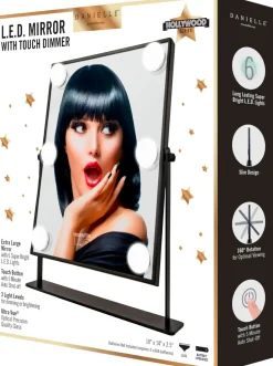Danielle L.E.D Hollywood Musta pöytäpeili