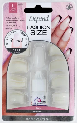 Depend Fashion Size 100-pack Long Square irtokynnet nr 80070