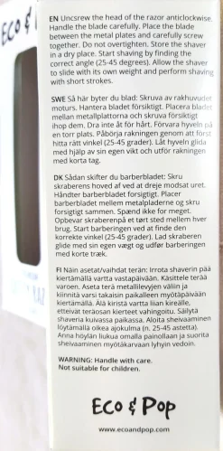 Eco & Pop Premium kestoshaver musta metalli