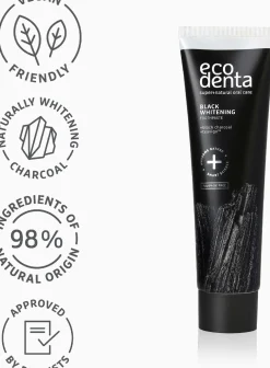 Ecodenta Black Whitening valkaiseva hiilihammastahna, 100ml