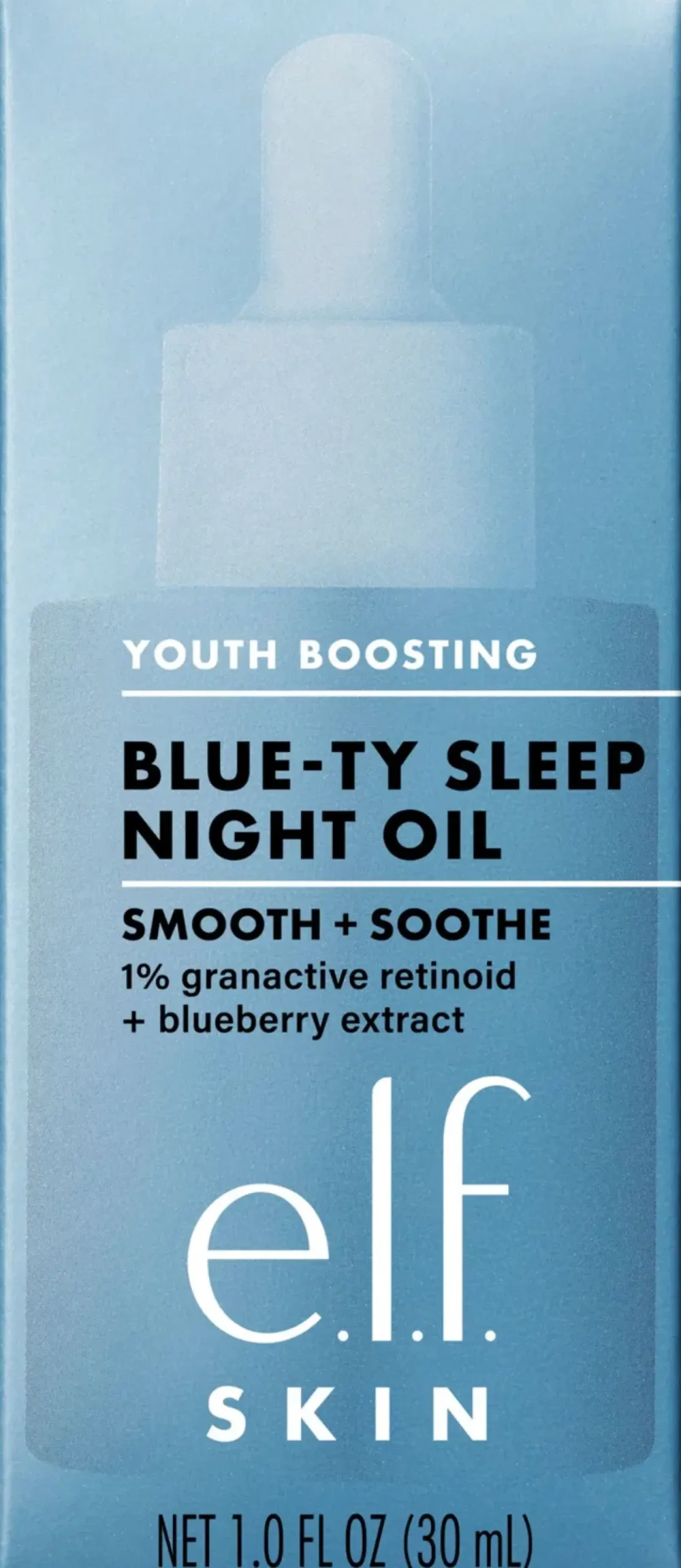 e.l.f cosmetics SKIN Youth Boosting Advanced Night Retinoid Blue-ty sleep night oil kasvoöljy 30 ml