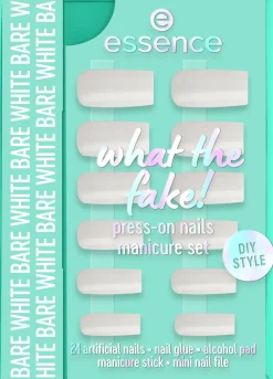 essence what the fake! PRESS-ON NAILS manicure set 04 BARE WHITE 28 st