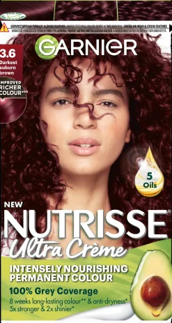 Garnier Nutrisse Ultra Creme 3.6 Darkest Auburn Brown Tumma Punaruskea kestoväri 1kpl