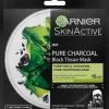 Garnier Skin Active Black Tissue Pure Charcoal Black Algae mattapinnan jättävä puhdistava naamio 32g