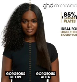 ghd Chronos Max - leveä muotoilurauta musta