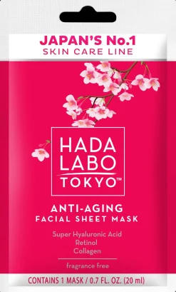 HADA LABO TOKYO Anti-Aging Facial Sheet Mask kasvonaamio 20ml