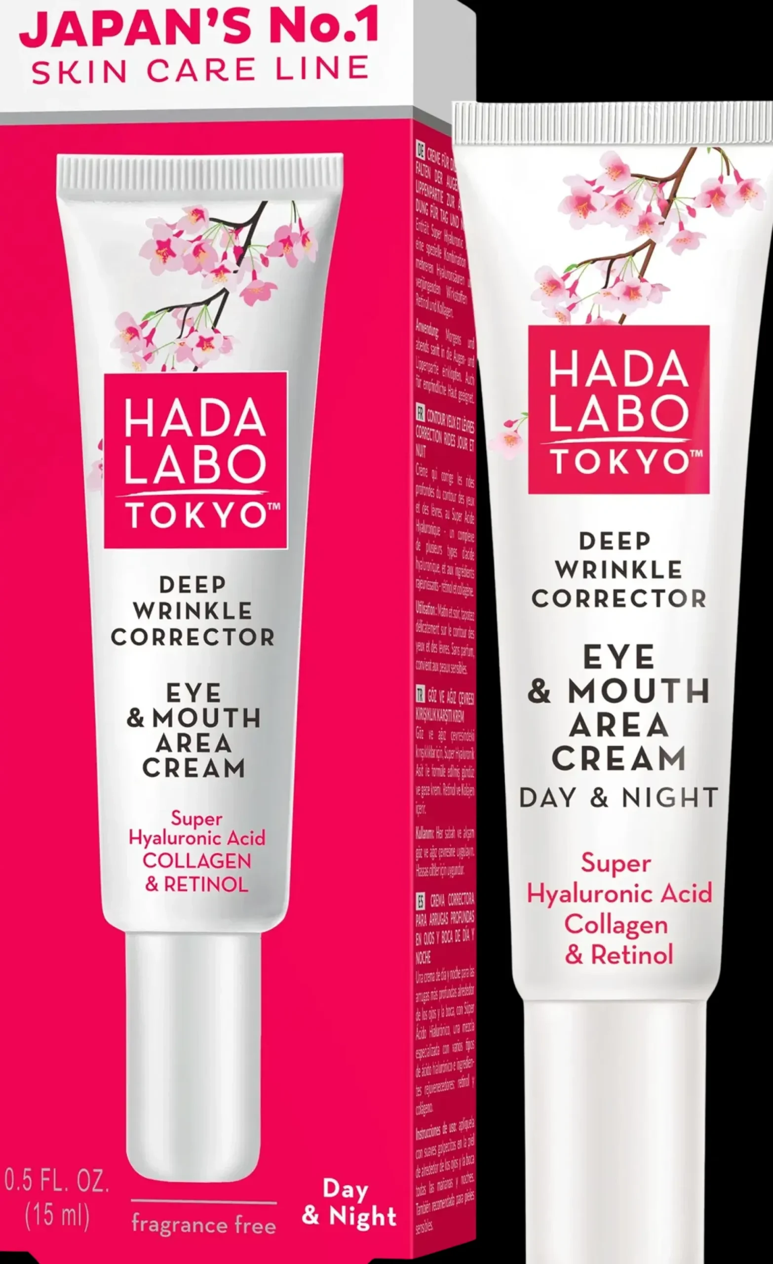 HADA LABO TOKYO Deep Wrinkle Corrector Eye & Mouth Area Cream täsmävoide juonteille 15ml