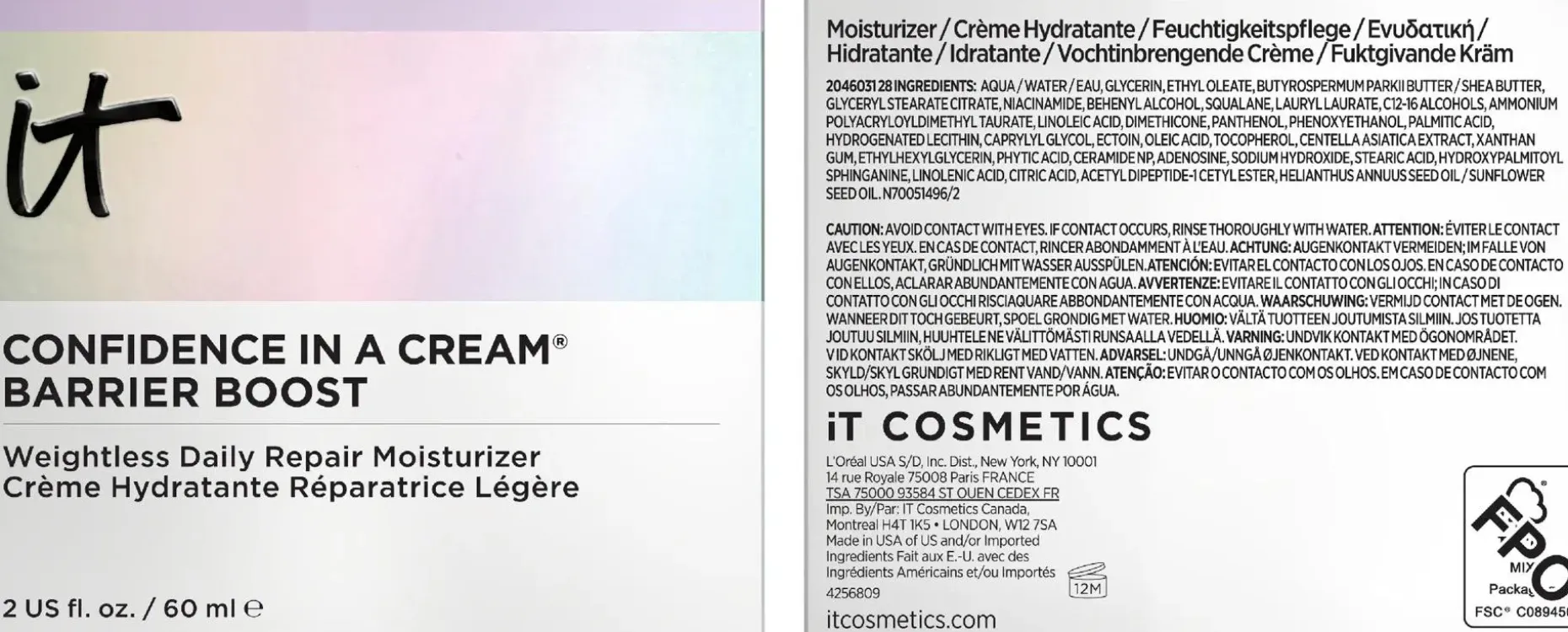 IT Cosmetics Confidence in a Barrier Cream kasvovoide 60 ml