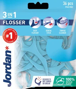 Jordan 3-in-1 Flosser hammaslankain 36kpl
