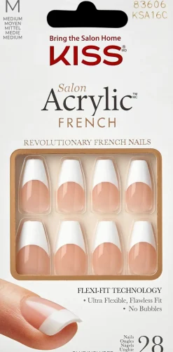 Kiss Salon Acrylic French kynnet Je T'aime 28 kpl