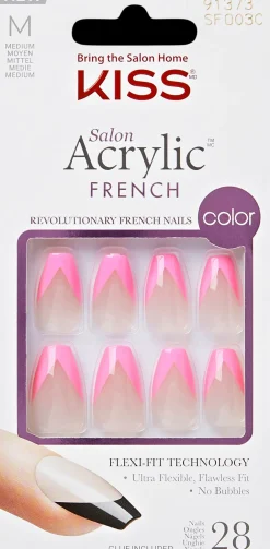 Kiss Salon Acrylic French kynnet - Pink French 28 kpl