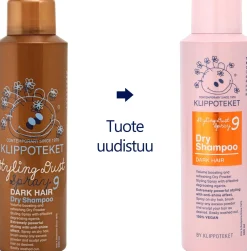 Klippoteket Styling Dust Spray Dry Shampoo kuivashampoo tummille hiuksille 200 ml