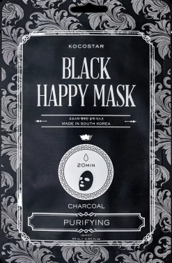 KOCOSTAR Black Happy Mask puhdistava kangasnaamio 1 kpl