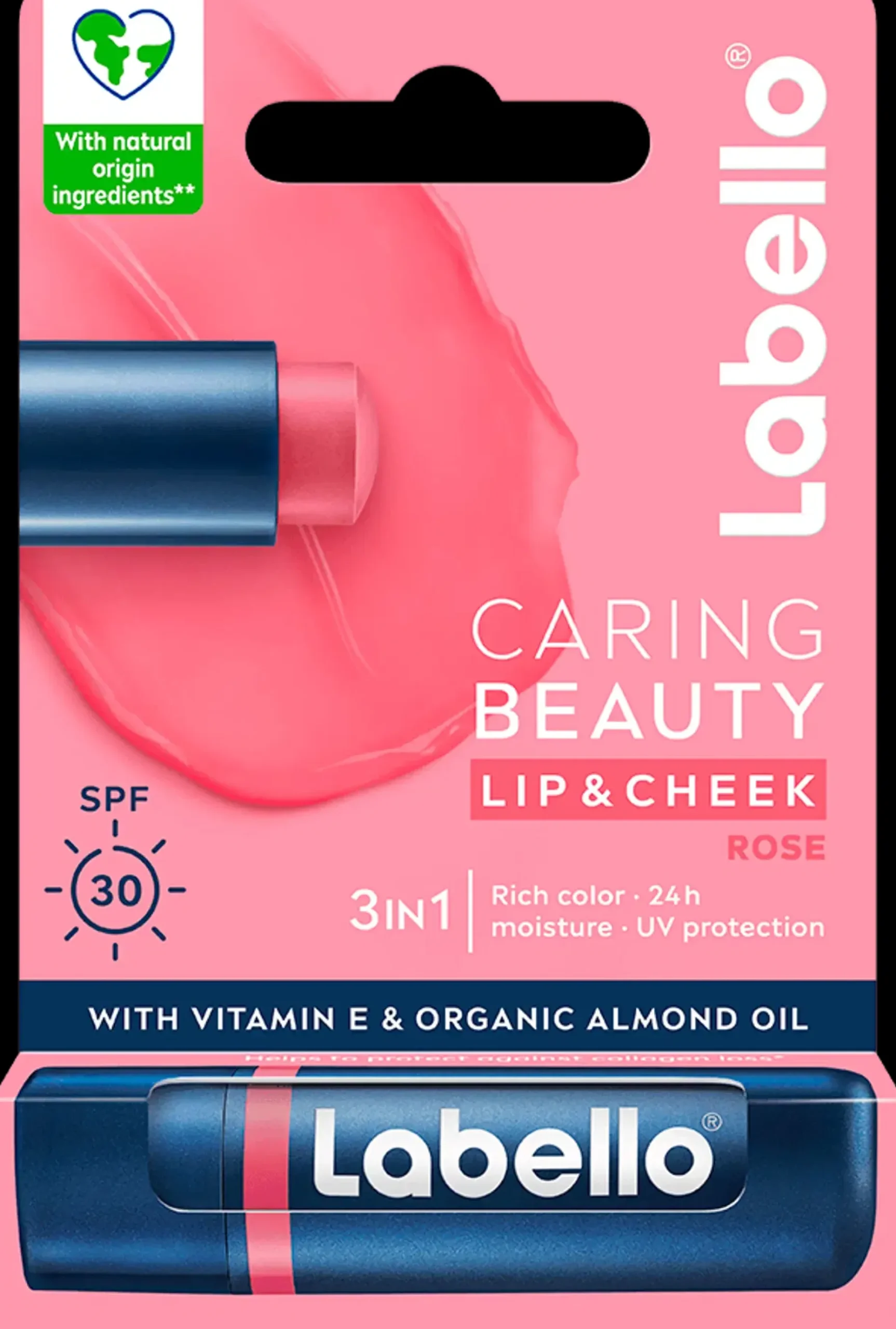 Labello 4,8g Caring Beauty Rose - sävyttävä voide huulille ja poskille