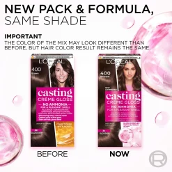 L'Oréal Paris Casting Crème Gloss 454 Goji Brown Kuparinen mahonginruskea kevytväri 1kpl