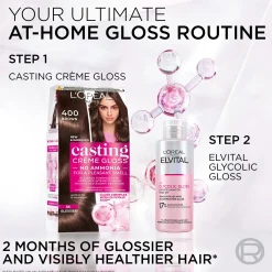 L'Oréal Paris Casting Crème Gloss 515 Iced Chocolate Vaaleanruskea Tuhka Mahonki kevytväri 1kpl