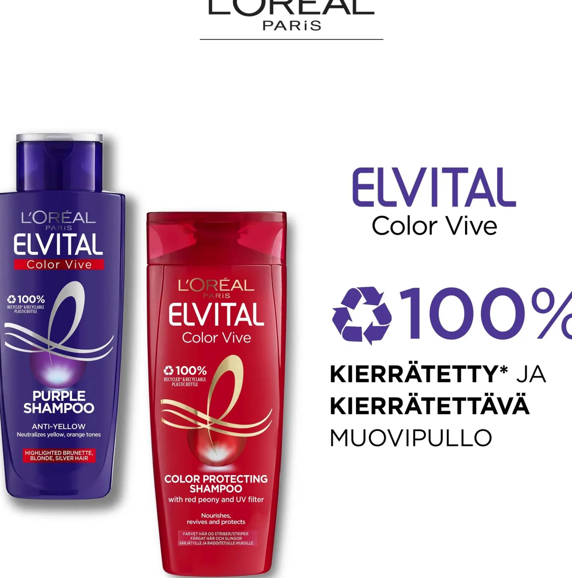 L'Oréal Paris Elvital Color Vive Purple violetinvärinen hopeashampoo 200ml