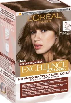 L'Oréal Paris Excellence Creme Universal Nudes 6U Universal Dark Blonde kestoväri ilman ammoniakkia 1kpl
