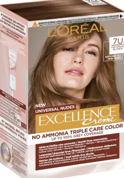 L'Oréal Paris Excellence Creme Universal Nudes 7U Universal Blonde kestoväri ilman ammoniakkia 1kpl