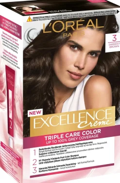 L'Oréal Paris Excellence Creme 3 Dark Brown Syvä Tummanruskea kestoväri 1kpl