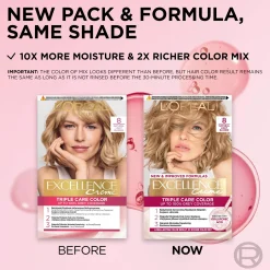 L'Oréal Paris Excellence Creme 8 Natural Light Blonde Keskivaalea kestoväri 1kpl