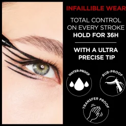 L'Oréal Paris Infaillible Grip 36H Micro-Fine eyeliner nestemäinen silmänrajausväri 0,4g