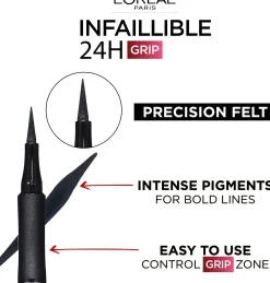 L'Oréal Paris Infaillible Grip 24H Precision Felt eyeliner nestemäinen silmänrajausväri