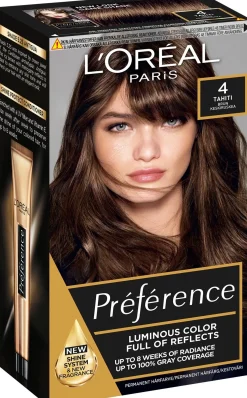 L'Oréal Paris Préférence 4 Tahiti Natural Brown Keskiruskea kestoväri 1kpl