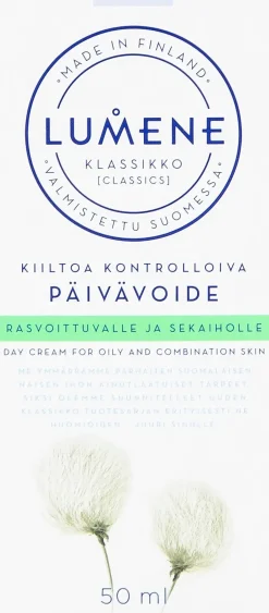 Lumene KLASSIKKO Kiiltoa kontrolloiva päivävoide rasvoittuvalle ja sekaiholle 50ml