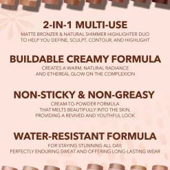 MOIRA Sculpt & Glow Duo Stick varjostus- ja korostuspuikko 6 g + 5,2 g