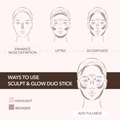 MOIRA Sculpt & Glow Duo Stick varjostus- ja korostuspuikko 6 g + 5,2 g