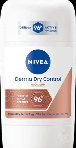 NIVEA 50ml Derma Dry Control Maximum Deo Stick -antiperspirantti