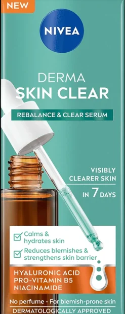 NIVEA 30ml Derma Skin Clear Rebalance & Clear Serum -kasvoseerumi