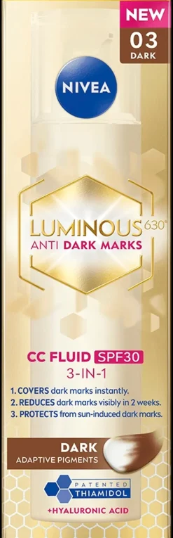 NIVEA 40ml Luminous630 Anti Dark Marks CC Fluid Dark SK30 - sävyttävä päivävoide