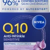 NIVEA 50ml Q10 Anti-Wrinkle Sensitive Soothing Night Cream -yövoide
