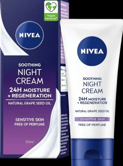 NIVEA 50ml Soothing Sensitive Night Cream -yövoide