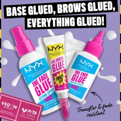 NYX Professional Makeup The Brow Glue Crazy Lift Pitkäkestoinen Kulmageeli 01 Transparent 7 ml