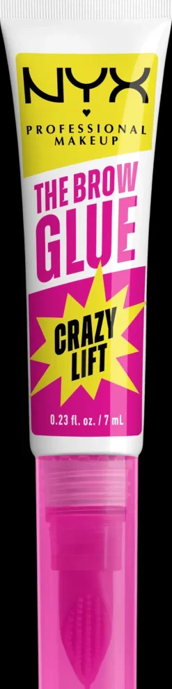 NYX Professional Makeup The Brow Glue Crazy Lift Pitkäkestoinen Kulmageeli 01 Transparent 7 ml