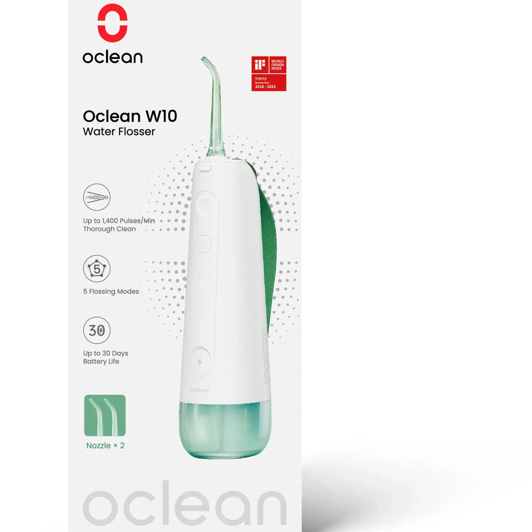 Oclean W10 -hammasvälisuihku, Vihreä