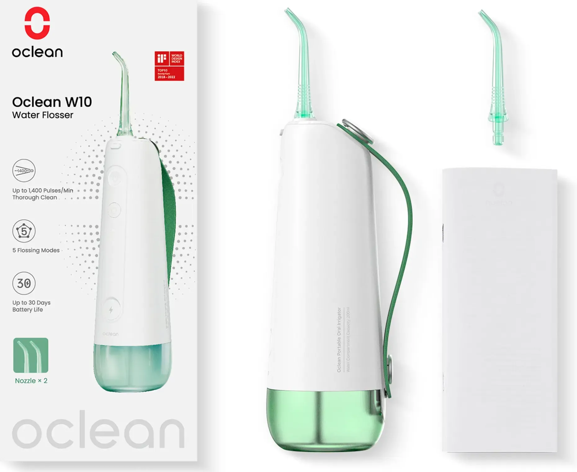 Oclean W10 -hammasvälisuihku, Vihreä