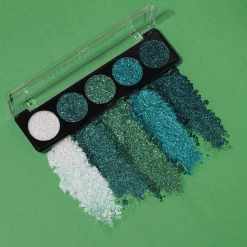 Profusion Cosmetics viiden sävyn glitterpaletti Emerald Gems 4,5 g