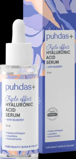 Puhdas+ Kolmitehoinen Hyaluronihapposeerumi + mustikka 30 ml
