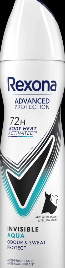 Rexona Advanced Protection Invisible Aqua Antiperspirantti Deodorantti Spray Ei tahraa vaatteita 150 ml