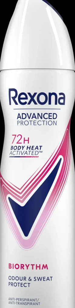 Rexona Advanced Protection Biorythm Antiperspirant Deodorant Spray Tehokas naisille 150 ml